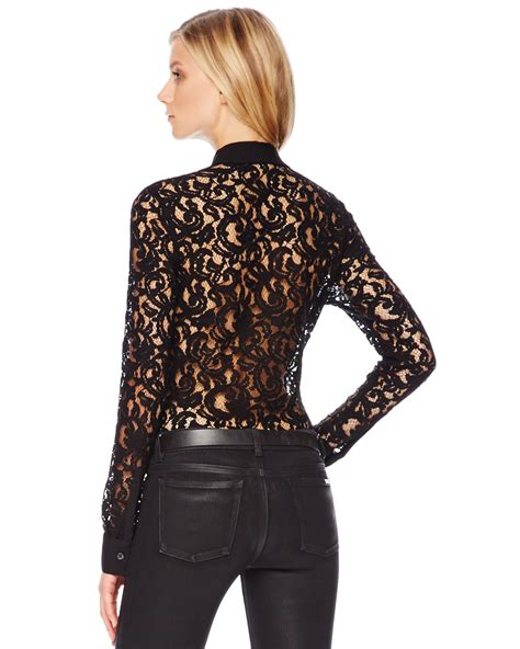 michael michael kors linnett lace detail blouse womens